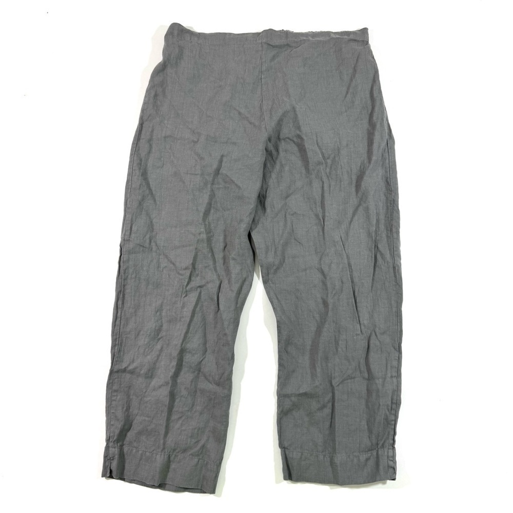 Bryn Walker Cropped Linen Pants Grey Size Large